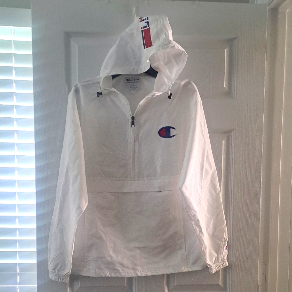 Champion White Windbreaker Jacket